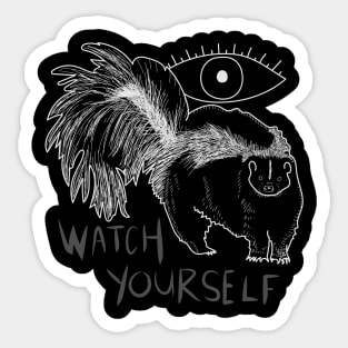 "Watch Yourself" Spooky Skunk with Eye Sticker